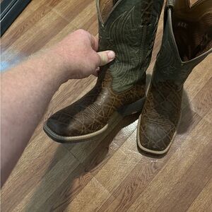 Ariat Brown and Green Leather Boots